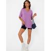 image:imageTrendy Queen Plus Size Oversized VNeck Tshirt Breathable Elastic Fabric Tunic for Workout Gym Casual Homing WearPurple