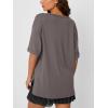 image:imageTrendy Queen Plus Size Oversized VNeck Tshirt Breathable Elastic Fabric Tunic for Workout Gym Casual Homing WearTaupe
