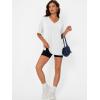 image:imageTrendy Queen Plus Size Oversized VNeck Tshirt Breathable Elastic Fabric Tunic for Workout Gym Casual Homing WearWhite