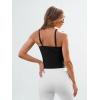 image:imageTrendy Queen Spaghetti Strap Crop Tank Tops for Women Cute Summer Camisoles for Teens Fitted Basic Layering Cami UndershirtsBlack