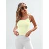 image:imageTrendy Queen Spaghetti Strap Crop Tank Tops for Women Cute Summer Camisoles for Teens Fitted Basic Layering Cami UndershirtsButteryellow