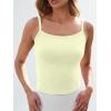 image:imageTrendy Queen Spaghetti Strap Crop Tank Tops for Women Cute Summer Camisoles for Teens Fitted Basic Layering Cami UndershirtsButteryellow