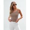 image:imageTrendy Queen Spaghetti Strap Crop Tank Tops for Women Cute Summer Camisoles for Teens Fitted Basic Layering Cami UndershirtsCoffee