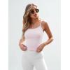 image:imageTrendy Queen Spaghetti Strap Crop Tank Tops for Women Cute Summer Camisoles for Teens Fitted Basic Layering Cami UndershirtsPink