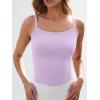 image:imageTrendy Queen Spaghetti Strap Crop Tank Tops for Women Cute Summer Camisoles for Teens Fitted Basic Layering Cami UndershirtsPurple