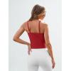 image:imageTrendy Queen Spaghetti Strap Crop Tank Tops for Women Cute Summer Camisoles for Teens Fitted Basic Layering Cami UndershirtsRed