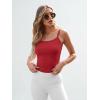 image:imageTrendy Queen Spaghetti Strap Crop Tank Tops for Women Cute Summer Camisoles for Teens Fitted Basic Layering Cami UndershirtsRed