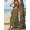 image:imageTrendy Queen Vacation Outfits Long Skirts for Women Boho Maxi Skirt Elastic High Waist Dress with Pockets FashionArmygreen