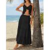image:imageTrendy Queen Vacation Outfits Long Skirts for Women Boho Maxi Skirt Elastic High Waist Dress with Pockets FashionBlack
