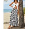 image:imageTrendy Queen Vacation Outfits Long Skirts for Women Boho Maxi Skirt Elastic High Waist Dress with Pockets FashionBlackflowersonawhiteb