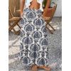 image:imageTrendy Queen Vacation Outfits Long Skirts for Women Boho Maxi Skirt Elastic High Waist Dress with Pockets FashionBlue Print