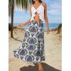 image:imageTrendy Queen Vacation Outfits Long Skirts for Women Boho Maxi Skirt Elastic High Waist Dress with Pockets FashionBlue Print