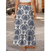 image:imageTrendy Queen Vacation Outfits Long Skirts for Women Boho Maxi Skirt Elastic High Waist Dress with Pockets FashionBlue Print