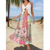 image:imageTrendy Queen Vacation Outfits Long Skirts for Women Boho Maxi Skirt Elastic High Waist Dress with Pockets FashionColorblockplaidprint