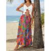 image:imageTrendy Queen Vacation Outfits Long Skirts for Women Boho Maxi Skirt Elastic High Waist Dress with Pockets FashionMulticolor