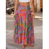 image:imageTrendy Queen Vacation Outfits Long Skirts for Women Boho Maxi Skirt Elastic High Waist Dress with Pockets FashionMulticolor