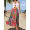 image:imageTrendy Queen Vacation Outfits Long Skirts for Women Boho Maxi Skirt Elastic High Waist Dress with Pockets FashionMulticolor