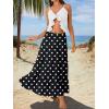 image:imageTrendy Queen Vacation Outfits Long Skirts for Women Boho Maxi Skirt Elastic High Waist Dress with Pockets FashionPolka Dotsblack
