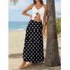 image:imageTrendy Queen Vacation Outfits Long Skirts for Women Boho Maxi Skirt Elastic High Waist Dress with Pockets FashionPolka Dotsblack