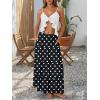 image:imageTrendy Queen Vacation Outfits Long Skirts for Women Boho Maxi Skirt Elastic High Waist Dress with Pockets FashionPolka Dotsblack