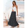 image:imageTrendy Queen Vacation Outfits Long Skirts for Women Boho Maxi Skirt Elastic High Waist Dress with Pockets FashionPolka Dotsblack