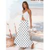 image:imageTrendy Queen Vacation Outfits Long Skirts for Women Boho Maxi Skirt Elastic High Waist Dress with Pockets FashionPolka Dotswhite