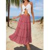 image:imageTrendy Queen Vacation Outfits Long Skirts for Women Boho Maxi Skirt Elastic High Waist Dress with Pockets FashionRed Plaid
