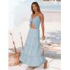 image:imageTrendy Queen Vacation Outfits Long Skirts for Women Boho Maxi Skirt Elastic High Waist Dress with Pockets FashionSkyblue
