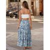 image:imageTrendy Queen Vacation Outfits Long Skirts for Women Boho Maxi Skirt Elastic High Waist Dress with Pockets FashionWhitebackgroundwithbf