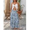 image:imageTrendy Queen Vacation Outfits Long Skirts for Women Boho Maxi Skirt Elastic High Waist Dress with Pockets FashionWhitebackgroundwithbf