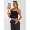 image:imageTrendy Queen Womens 3 Pack Tube Tops Crop Going Out Strapless Basic Backless Bandeau Bra Summer OutfitsBlack white