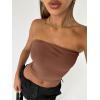 image:imageTrendy Queen Womens 3 Pack Tube Tops Crop Going Out Strapless Basic Backless Bandeau Bra Summer OutfitsBlack white coffee