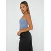 image:imageTrendy Queen Womens 3 Pack Tube Tops Crop Going Out Strapless Basic Backless Bandeau Bra Summer OutfitsBlack white light Blue