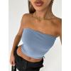 image:imageTrendy Queen Womens 3 Pack Tube Tops Crop Going Out Strapless Basic Backless Bandeau Bra Summer OutfitsBlack white light Blue