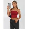 image:imageTrendy Queen Womens 3 Pack Tube Tops Crop Going Out Strapless Basic Backless Bandeau Bra Summer OutfitsBlack white red