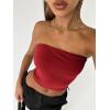 image:imageTrendy Queen Womens 3 Pack Tube Tops Crop Going Out Strapless Basic Backless Bandeau Bra Summer OutfitsBlack white red