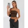 image:imageTrendy Queen Womens 3 Pack Tube Tops Crop Going Out Strapless Basic Backless Bandeau Bra Summer OutfitsWhite black chocolate