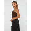 image:imageTrendy Queen Womens 3 Pack Tube Tops Crop Going Out Strapless Basic Backless Bandeau Bra Summer OutfitsWhite black chocolate