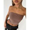 image:imageTrendy Queen Womens 3 Pack Tube Tops Crop Going Out Strapless Basic Backless Bandeau Bra Summer OutfitsWhite black coffee Grey