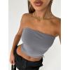 image:imageTrendy Queen Womens 3 Pack Tube Tops Crop Going Out Strapless Basic Backless Bandeau Bra Summer OutfitsWhite black grey