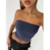 image:imageTrendy Queen Womens 3 Pack Tube Tops Crop Going Out Strapless Basic Backless Bandeau Bra Summer OutfitsWhite black navy