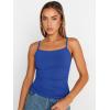 image:imageTrendy Queen Womens Adjustable Camisole Sleeveless Square Neck Spaghetti Strap Tank Tops Basic ShirtBorland