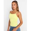 image:imageTrendy Queen Womens Adjustable Camisole Sleeveless Square Neck Spaghetti Strap Tank Tops Basic ShirtButter Yellow