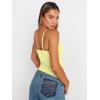 image:imageTrendy Queen Womens Adjustable Camisole Sleeveless Square Neck Spaghetti Strap Tank Tops Basic ShirtButter Yellow