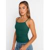 image:imageTrendy Queen Womens Adjustable Camisole Sleeveless Square Neck Spaghetti Strap Tank Tops Basic ShirtDark Green