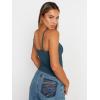 image:imageTrendy Queen Womens Adjustable Camisole Sleeveless Square Neck Spaghetti Strap Tank Tops Basic ShirtDusty Navy
