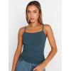 image:imageTrendy Queen Womens Adjustable Camisole Sleeveless Square Neck Spaghetti Strap Tank Tops Basic ShirtDusty Navy