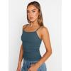 image:imageTrendy Queen Womens Adjustable Camisole Sleeveless Square Neck Spaghetti Strap Tank Tops Basic ShirtDusty Navy