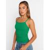 image:imageTrendy Queen Womens Adjustable Camisole Sleeveless Square Neck Spaghetti Strap Tank Tops Basic ShirtGrass Green