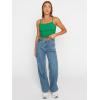 image:imageTrendy Queen Womens Adjustable Camisole Sleeveless Square Neck Spaghetti Strap Tank Tops Basic ShirtGrass Green